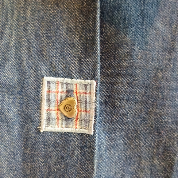 Vintage Koret City Blues Denim Shirt XL Patriotic Americana Appliqué Hearts... - Picture 12 of 16